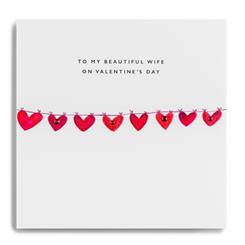 To My Beautiful Wife - Line of hearts Card