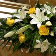 Yellow Rose &amp; White Lily Single Ended Spray
