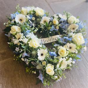 Pale Blue &amp; Cream Open Heart