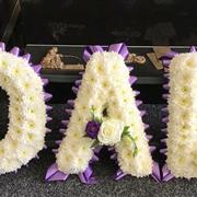 Funeral Letters - DAD Purple &amp; White 