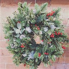 Frost &amp; Red Berry Wreath
