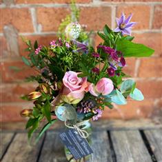 Florist Choice Milk Bottle Arrangement