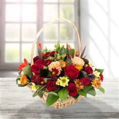 Seasonal Autumnal Basket Arrangement