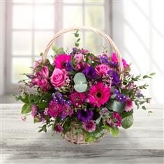 Bright Florist Choice Basket Arrangement