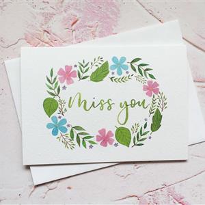 Eleri Haf Miss You Floral Card