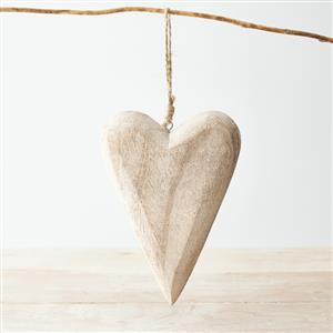 Wooden Hanging Heart 15cm 