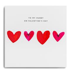 To My Hubby - line of hearts Card