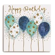 Blue and aqua balloons - Happy Birthday
