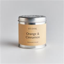 Orange &amp; Cinnamon Scented Tin Candle